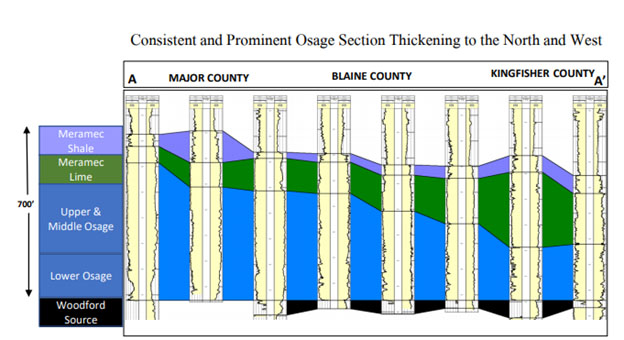 consistent and prominent osage section thickening